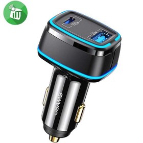 تصویر شارژر فندکی 2 پورت یوسمز مدل USAMS A+C Dual Ports Fast Car Charger CC142 با حداکثر توان 120W 