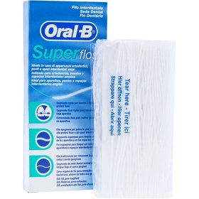 تصویر نخ دندان اورال-بی مدل Super floss مناسب برای ایمپلنت و ارتودنسی Oral-B dental super floss