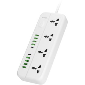 تصویر چندراهی برق پرودو بلو مدل PB-4ACPS2C8A PORODO BLUE 4 UNIVERSAL SOCKETS POWER STRIP PB-4ACPS2C8A