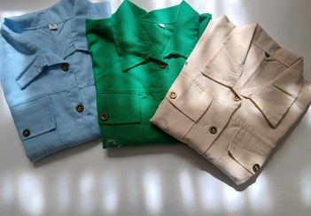 تصویر شومیز مانتویی دخترانه - کرم / ۶۰ 