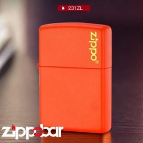 تصویر فندک زیپو اصل نارنجی مات کد ۲۳۱ لوگو Zippo 231Zl Orange Matte 