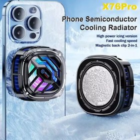 تصویر فن خنک کننده رادیاتوری گوشی موبایل مگنتی و گیره دار X76 Pro X76 Pro Phone Cooler