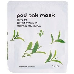 تصویر ماسک ورقه ای حاوی عصاره چای سبز پد پاک 