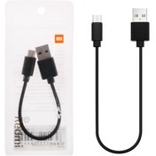 تصویر کابل شارژ پاوربانک اندروید MicroUSB برند Xiaomi شیائومی مشکی 10 سانتی متری کد 20878 