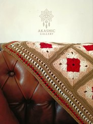 تصویر شال مبل بافتنی مدل دارچین سایز ۷۹×۷۹ کاموا ترک 