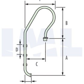 تصویر نردبان استخری 5 پله کلاپ Club 5-step pool ladder