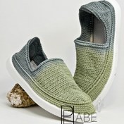 تصویر گیوه مدل هایلایت - طوسی و سبز / giveh_dastbaft_sport