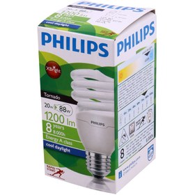 تصویر لامپ کم مصرف فیلیپس Philips Tornado Full Spiral E27 20W Philips Tornado E27 20W CDL Full Spiral Lamp