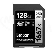 تصویر کارت حافظه 128 گیگابایتی لکسار سری نقره‌ای - Lexar 128 GB 1667x UHS-II Lexar 128 GB Professional 1667x UHS-II SDXC Memory Card