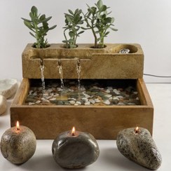 تصویر آبنما رومیزی مربع کد AB_SQ1 گیاه یشم 