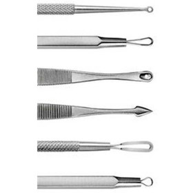 تصویر ست میل کومدون 7 تکه کیف چرمی Blackhead Removal Needles