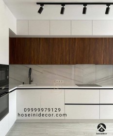 تصویر کابینت دوپله مدرن مدل برفین برند حسینی دکور مدرن ولی شیک