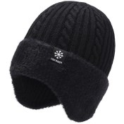 تصویر کلاه گوشدار مردانه - مشکی 