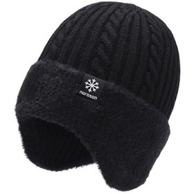 تصویر کلاه گوشدار مردانه - مشکی 