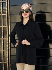 تصویر شومیز زنانه بیسیک الیزه مشکی 