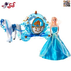 تصویر کالسکه اسباب بازی و اسب سیندرلا به همراه باربی WUSION STATE Cinderella 