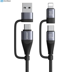 تصویر کابل تبدیل USB/USB-C به لایتنینگ/USB-C جوی روم مدل SA37-2T2 طول 1.2 متر 