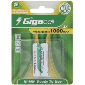 تصویر باتری نیم قلمی قابل شارژ 1000mah GIGACELL (2تایی) 