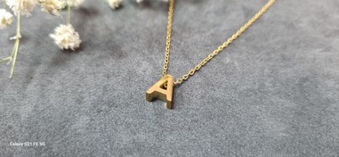 تصویر گردنبند استیل طلایی 