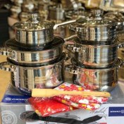 تصویر سرویس قابلمه استیل کرکماز مدل QR8878 ظرفیت ۱۶ پارچه 