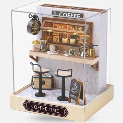 تصویر پازل مینیاتوری دست ساز DIY Miniature dollhouse kit Coffee time 