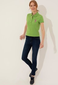 تصویر پولوشرت روزمره زنانه سبز یو اس پولو 50248991-VR020 ا Kadın Yeşil T-Shirt Basic Kadın Yeşil T-Shirt Basic