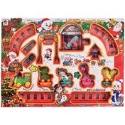 تصویر قطار بازی طرح بابانوئل و حیوانات موزیکال چراغ‌ دار 