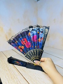 تصویر بادبزن دستی طرح گل کد 2436 