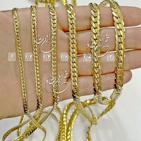 تصویر زنجیر استیل کارتیر تخت فشرده پوست ماری طلائی 