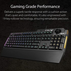 تصویر کیبورد گیمینگ باسیم ایسوس مدل TUF Gaming K1 ASUS TUF Gaming K1 RGB Wired Keyboard