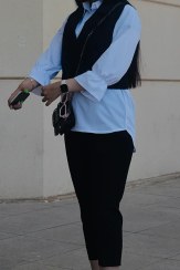 تصویر ست سه تیکه زنانه شومیز و شلوار مدل 7120 طوسی و مشکی 