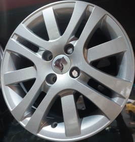 تصویر رینگ فابریک سایز ۱۵ (۱۰۸×۴) نقره‌ای مدل صلیبی Original wheel size 15"(4x108) Silver