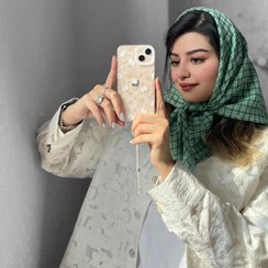 تصویر مینی اسکارف شطرنجی سبز 