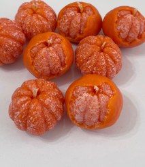 تصویر شمع نارنگی (یک جفت) - یک جفت (یک عدد نارنگی با پوست و یک عدد بدون پوست) 