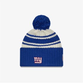 تصویر کلاه بافتنی آبی مردانه و زنانه New York Giants Nfl یونیسکس Sideline Navy Blue Beret NEW ERA 