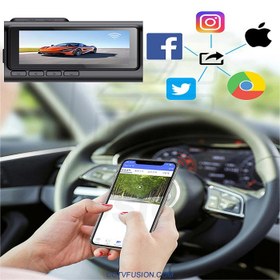 تصویر دوربین ثبت وقایع خودرو 2 لنز مدل A6 - wifi Car event recording camera 2 lens model A6 - wifi