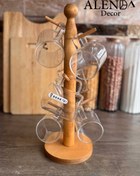 تصویر استند آویز لیوان چوبی 