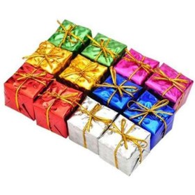 تصویر آویز تزئینی کریسمس طرح جعبه کادو مجموعه ۱۲ عددی 