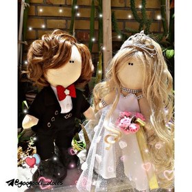 تصویر عروسک دستساز روسی مدل عروس و داماد 