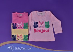 تصویر تیشرت استین بلند طرح خرگوش BON JOUR 