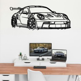 تصویر دیوارکوب ویراژ مدل پورشه 911 GT3RS مدل 992 سه رخ 