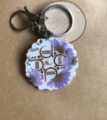 تصویر سرسوییچی رزینی چهارقل با گل بابونه بنفش 