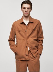 تصویر ژاکت مردانه نارنجی منگو | 67079220 MANGO Man 