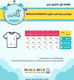 تصویر بلوز آستین کوتاه (تیشرت) نوزاد طرح فیل به آوران Behavaran Elephant Behavaran Elephant Baby Short Sleeve Shirt