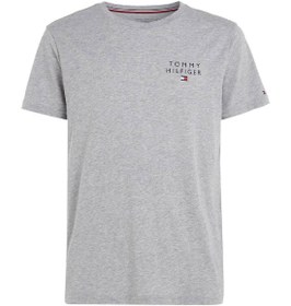 تصویر تی‌شرت راحتی مردانه با لوگوی اصلی، طوسی برند Tommy Hilfiger Men's Original Logo Lounge T-Shirt, Grey