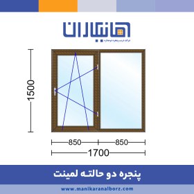 تصویر پنجره دوجداره دو حالته لمینت 