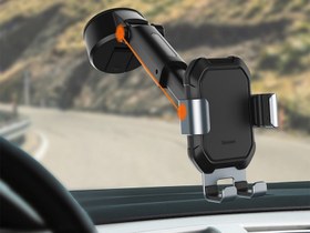 تصویر هولدر و پایه نگهدارنده گوشی بیسوس تانک مدل Baseus Tank Gravity Car Holder Baseus Tank Gravity Car Mount Holder with Suction Base SUYL-TK01