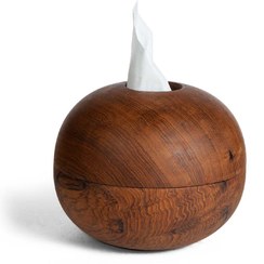 تصویر جا دستمال کاغذی چوبی طرح کروی کد 150 