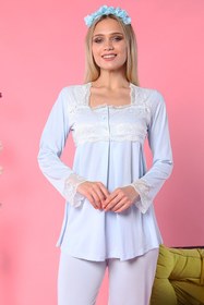 تصویر لباس راحتی زنانه توری آبی برند Emose کد 1616975701 