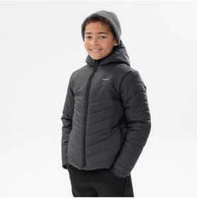 تصویر ژاکت پفی هیبریدی فضای باز کودکان سن 7 15 مشکی دکتلون Decathlon 